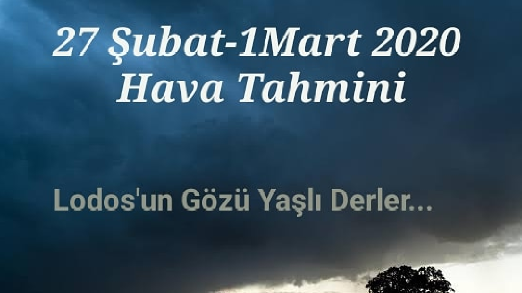 27 Şubat - 1 Mart 2020 Erzurum Hava Durumu Tahmini